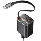 Mcdodo Ch 4280 40w Gan5 Usb C Charger, Dual Port, Retraable Cable Fast Charging Adapter With Led Indicator Black